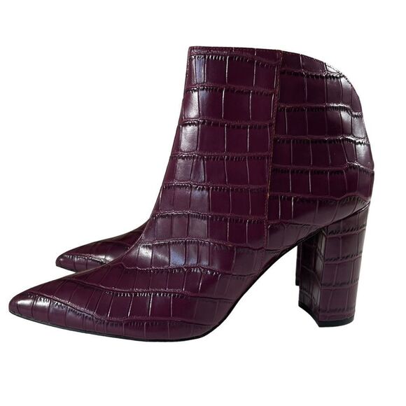 Marc Fisher LTD Croc Embossed Pointed Toe Bootie - Picture 2 of 13